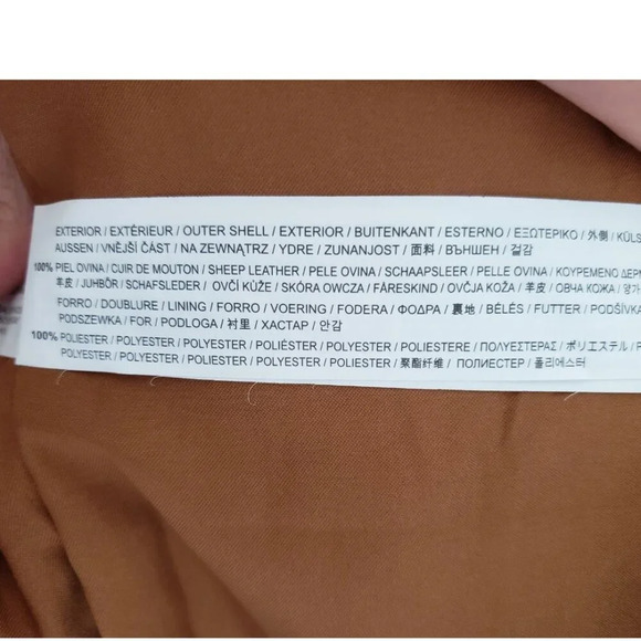 BNWT Stradivarius  Sheep Leather Motorcycle style Fitted Brown Jacket Small - Picture 14 of 14